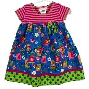 Bonnie Baby Bird Cage Print Dress Size 18mo
